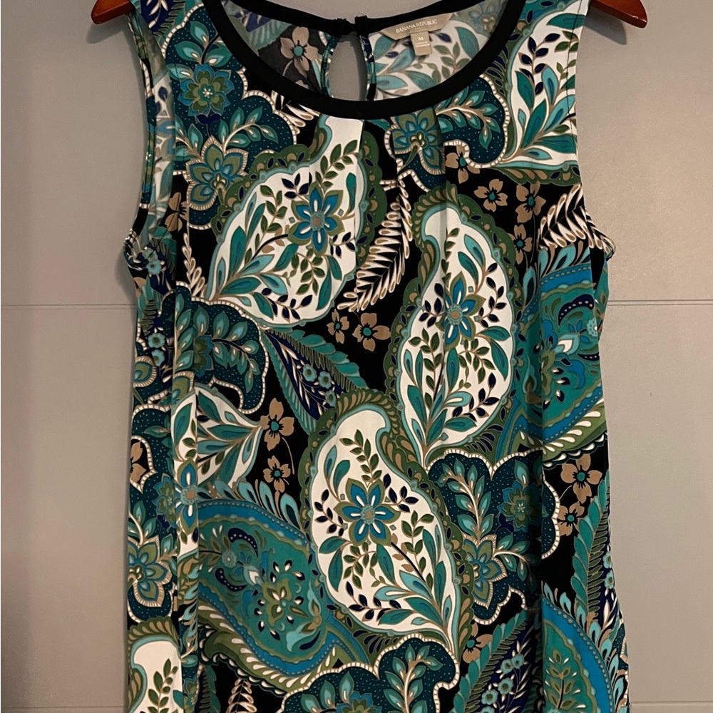 Banana Republic Sleeveless Blouse Blue and Black